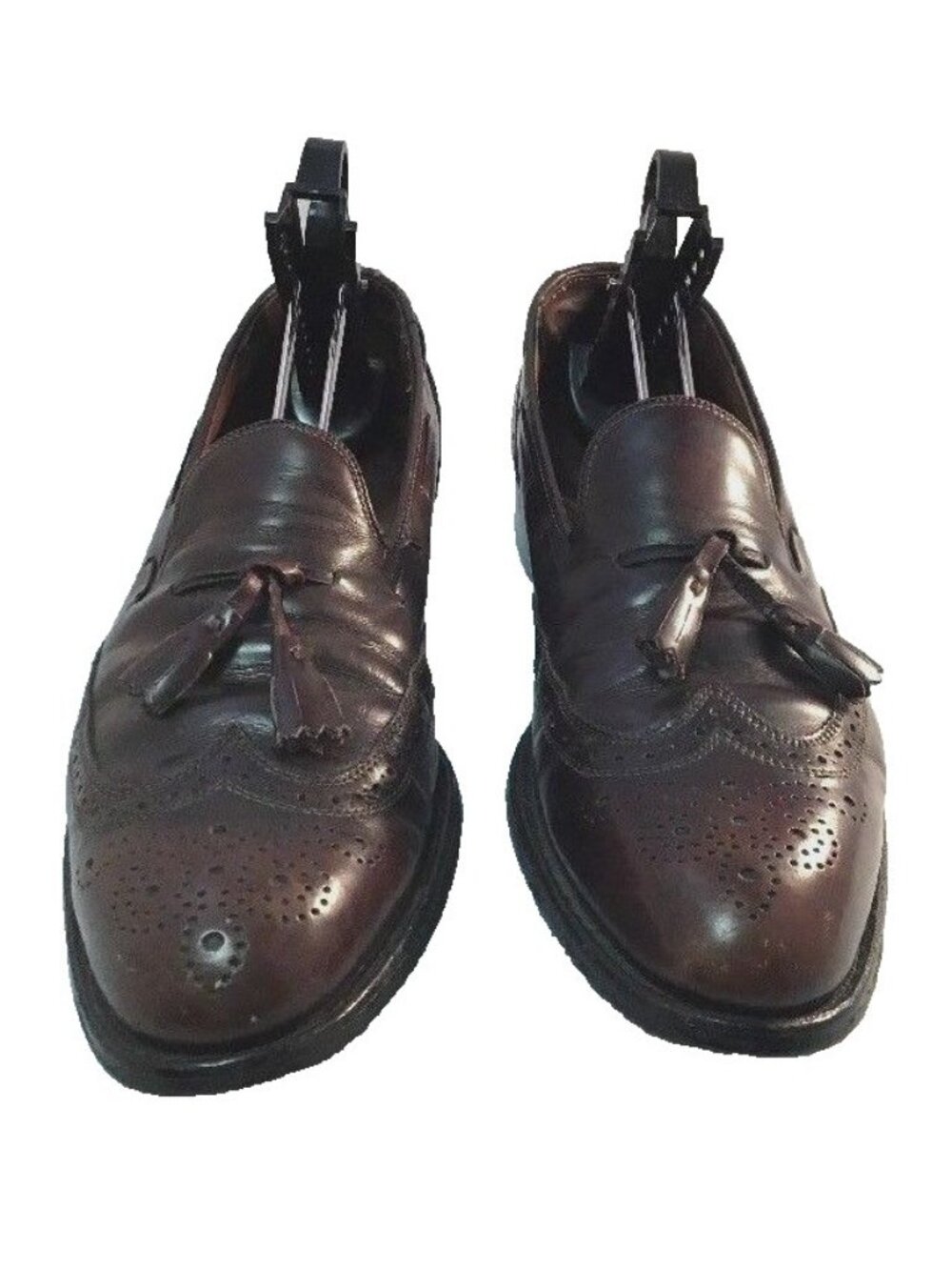 Dress Shoe Tassel Leather Men's Size 9.5 A Dark Brown Wing Tip Formal Office